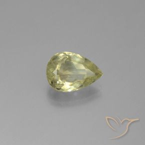 Diaspro cangiante Giallo molto pallido naturale da 3.24 ct, Forma a pera, VS-SI