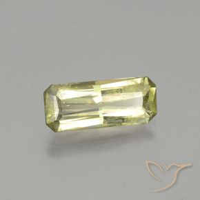 Diasporo cangiante naturale giallo da 3,65 ct, taglio smeraldo, SI