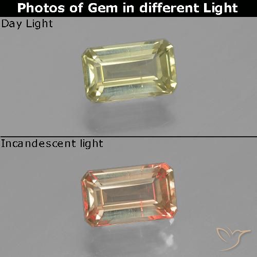 1.06ct Naturale Giallo medio Diaspro cangiante, Taglio smeraldo, VS-SI