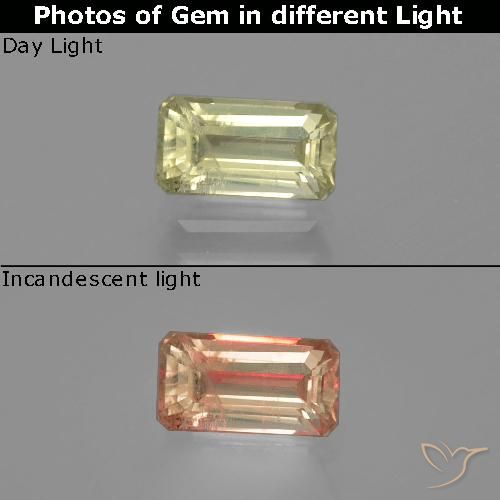 1.10ct Naturale Giallo medio Diaspro cangiante, Taglio smeraldo, VS-SI