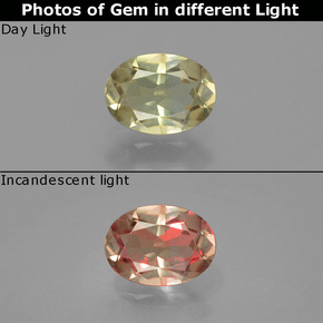 Diasporo cangiante naturale cangiante da 0,93 ct, taglio ovale, VS
