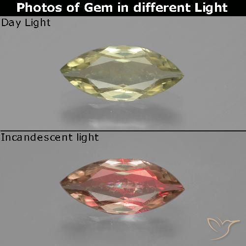 1.10ct Naturale Giallo molto chiaro Diaspro cangiante, Taglio marquise, VS-SI