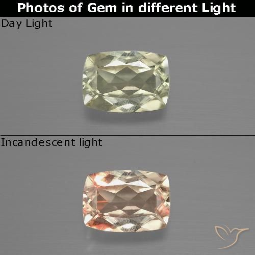 1.16ct Naturale Giallo pallido Diaspro cangiante, Cuscino, VS