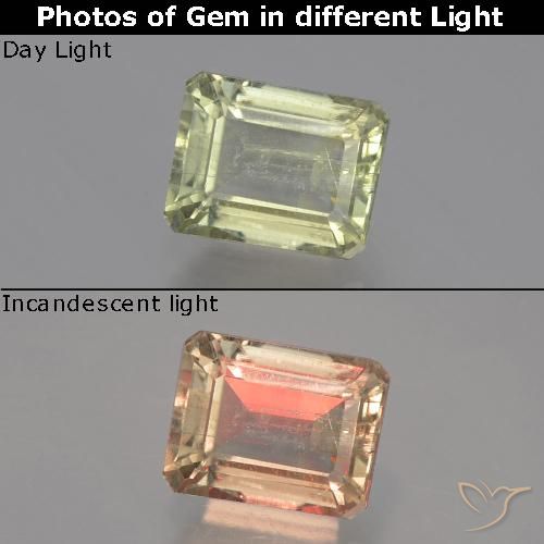 1.41ct Naturale Giallo molto chiaro Diaspro cangiante, Taglio smeraldo, VS-SI
