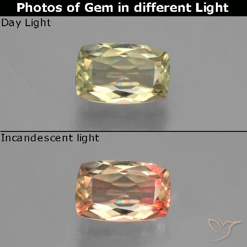 1.20ct Naturale Giallo brunastro Diaspro cangiante, Cuscino, VVS-VS