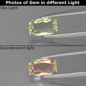 Diaspro cangiante Dal verde al rosa naturale da 1.08 ct, Taglio a cuscino, VVS-VS