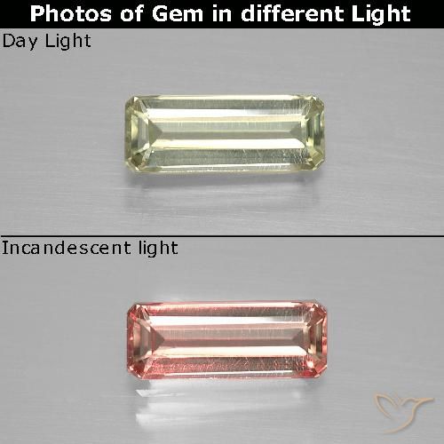 1.11ct Naturale Giallo molto chiaro Diaspro cangiante, Taglio smeraldo, VS