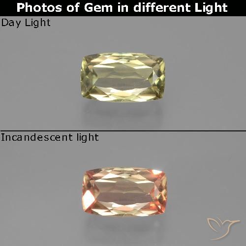 1.37ct Naturale Giallo molto pallido Diaspro cangiante, Cuscino, VS