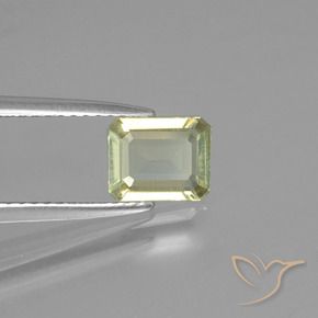 Diaspro cangiante Giallo pallido naturale da 0.90 ct, Ottagonale / Taglio smeraldo, VVS-VS