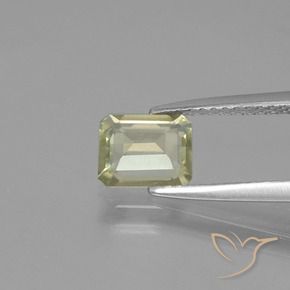 Diaspro cangiante Giallo pallido naturale da 0.90 ct, Ottagonale / Taglio smeraldo, VVS-VS