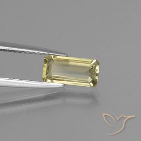 Diaspro cangiante Giallo caldo naturale da 1.13 ct, Taglio smeraldo, VVS-VS