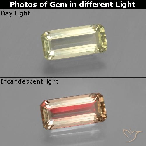 1.22ct Naturale Giallo terroso Diaspro cangiante, Taglio smeraldo, VVS-VS