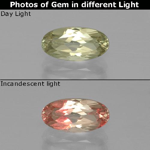 Diaspro cangiante Giallo molto chiaro naturale da 1.36 ct, Taglio ovale, VVS-VS