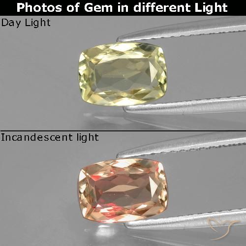 1.14ct Naturale Giallo medio Diaspro cangiante, Cuscino, VVS-VS
