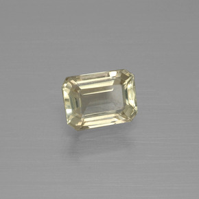 Diaspro cangiante Giallo chiaro naturale da 1.28 ct, Taglio smeraldo, VVS-VS
