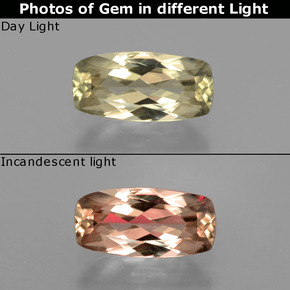Diaspro cangiante Verde / Rosa naturale da 1.35 ct, Taglio a cuscino, VVS-VS