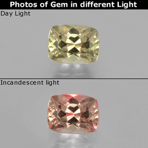Diasporo cangiante naturale cangiante da 1,43 ct, taglio a cuscino, VVS-VS