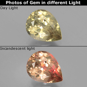 Diasporo cangiante naturale  da 2,16 ct, taglio a pera, VS