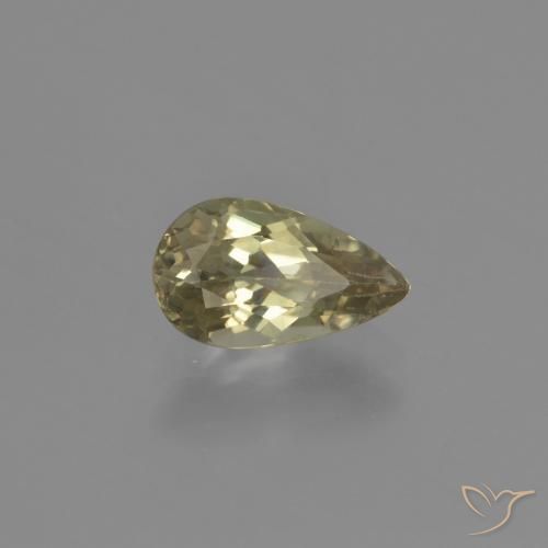 Diaspro cangiante Giallo chiaro naturale da 1.35 ct, Forma a pera, VS-SI