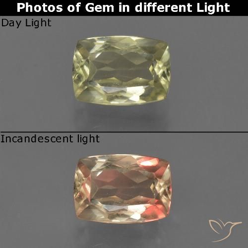 1.04ct Naturale Giallo brunastro Diaspro cangiante, Cuscino, VS