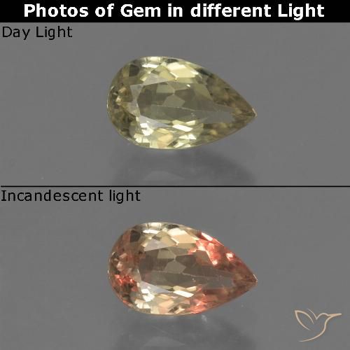 0.92ct Naturale Giallo brunastro Diaspro cangiante, Forma a pera, VS