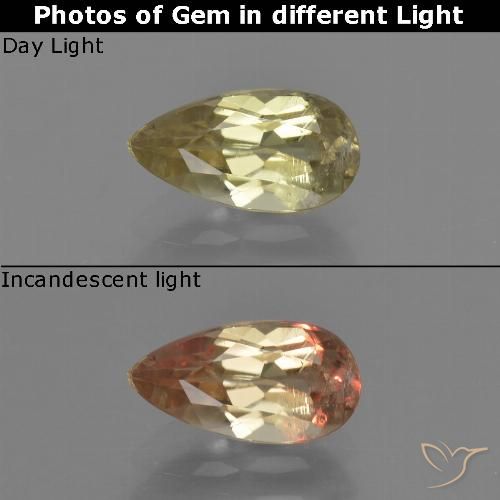 0.86ct Naturale Giallo terroso Diaspro cangiante, Forma a pera, VS-SI