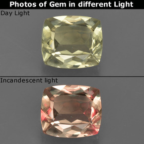 Diasporo cangiante naturale cangiante da 1,43 ct, taglio a cuscino, VS