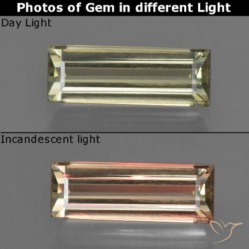 1.75ct Naturale Giallo brunastro Diaspro cangiante, Taglio a baguette, VVS-VS