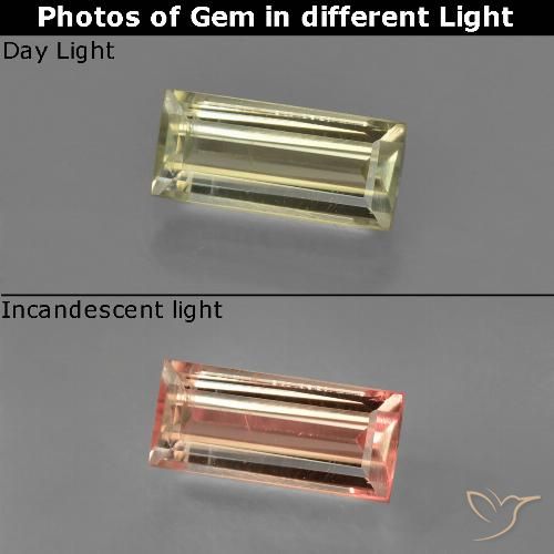 1.18ct Naturale Giallo medio Diaspro cangiante, Taglio a baguette, VS