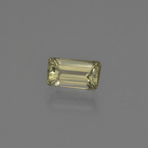 Diasporo cangiante naturale giallo da 0,76 ct, taglio smeraldo, VS