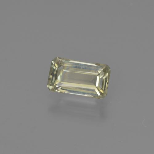 Diasporo cangiante naturale giallo da 0,86 ct, taglio smeraldo, VS