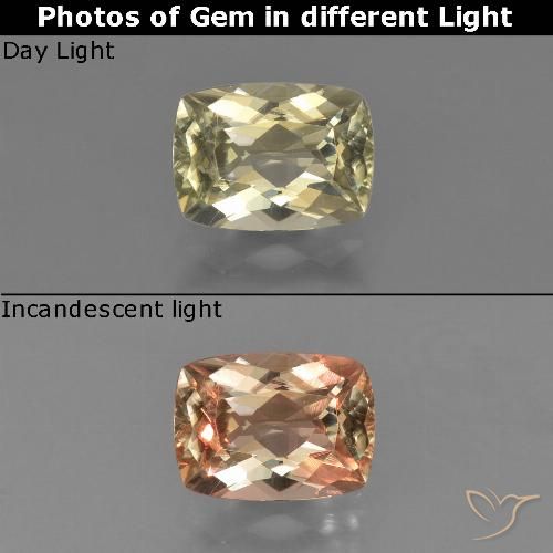 Diaspro cangiante Giallo molto chiaro naturale da 0.92 ct, Cuscino, VS
