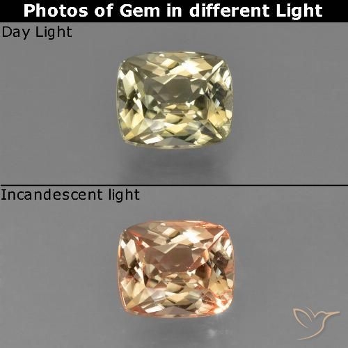 0.88ct Naturale Giallo morbido Diaspro cangiante, Cuscino, VS