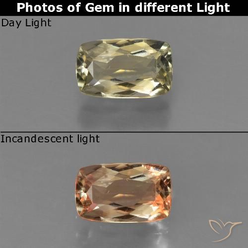 0.82ct Naturale Giallo medio Diaspro cangiante, Cuscino, VS