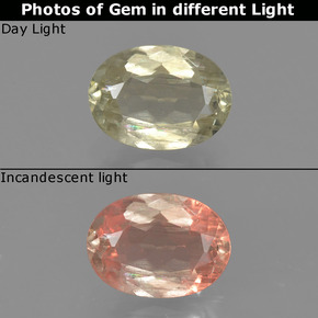 Diaspro cangiante Giallo chiaro naturale da 0.90 ct, Taglio ovale, VS-SI