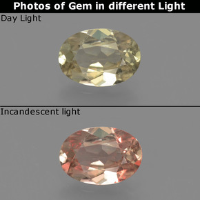 Diaspro cangiante Giallo brunastro naturale da 0.73 ct, Taglio ovale, VVS-VS