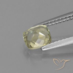 Diaspro cangiante Giallo molto chiaro naturale da 0.89 ct, Taglio a cuscino, VVS-VS