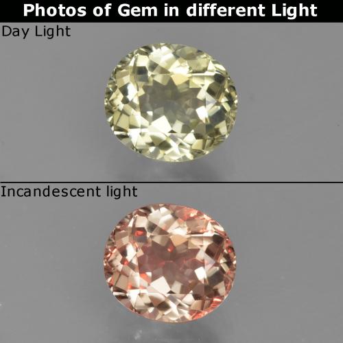 Diaspro cangiante Giallo molto chiaro naturale da 0.85 ct, Taglio ovale, VS