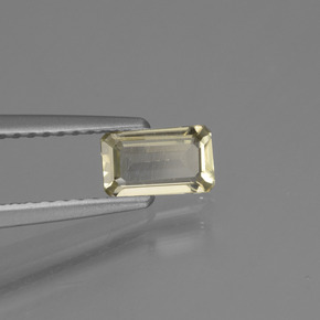Diasporo cangiante naturale giallo da 0,46 ct, taglio smeraldo, VVS-VS