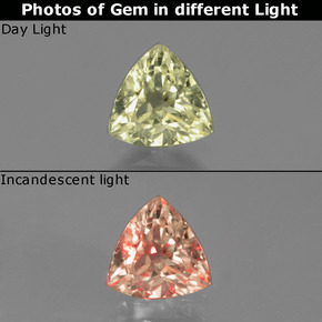 Diasporo cangiante naturale cangiante da 0,88 ct, trillion, VS