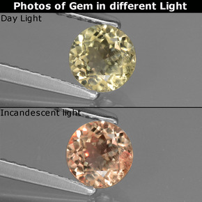 Diasporo cangiante naturale cangiante da 0,59 ct, taglio rotondo, VS-SI