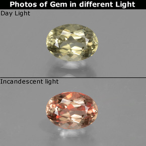 Diasporo cangiante naturale cangiante da 0,93 ct, taglio ovale, VS