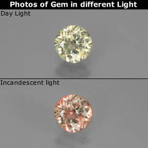 Diaspro cangiante Verde / Rosa naturale da 0.53 ct, Taglio rotondo, VS