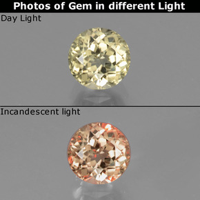 Diasporo cangiante naturale cangiante da 0,85 ct, taglio rotondo, VS
