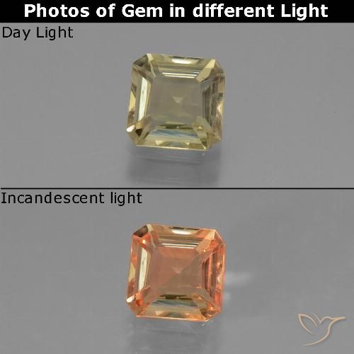 Diaspro cangiante Giallo pallido naturale da 0.84 ct, Ottagonale / Taglio smeraldo, VS