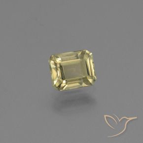 Diasporo cangiante naturale giallo da 1,19 ct, taglio smeraldo, VS
