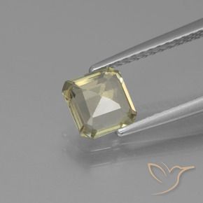 Diaspro cangiante Giallo molto pallido naturale da 1.04 ct, Ottagonale / Taglio smeraldo, VVS-VS
