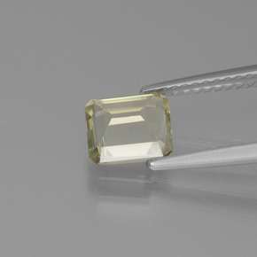 Diasporo cangiante naturale giallo da 1,15 ct, taglio smeraldo, VVS-VS