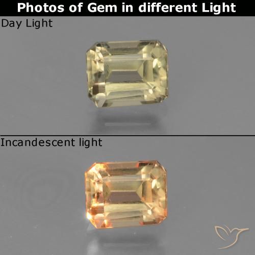 Diaspro cangiante Giallo Beige naturale da 0.96 ct, Ottagonale / Taglio smeraldo, VVS-VS