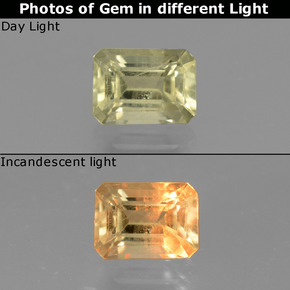 Diasporo cangiante naturale cangiante da 1,01 ct, taglio smeraldo, VS